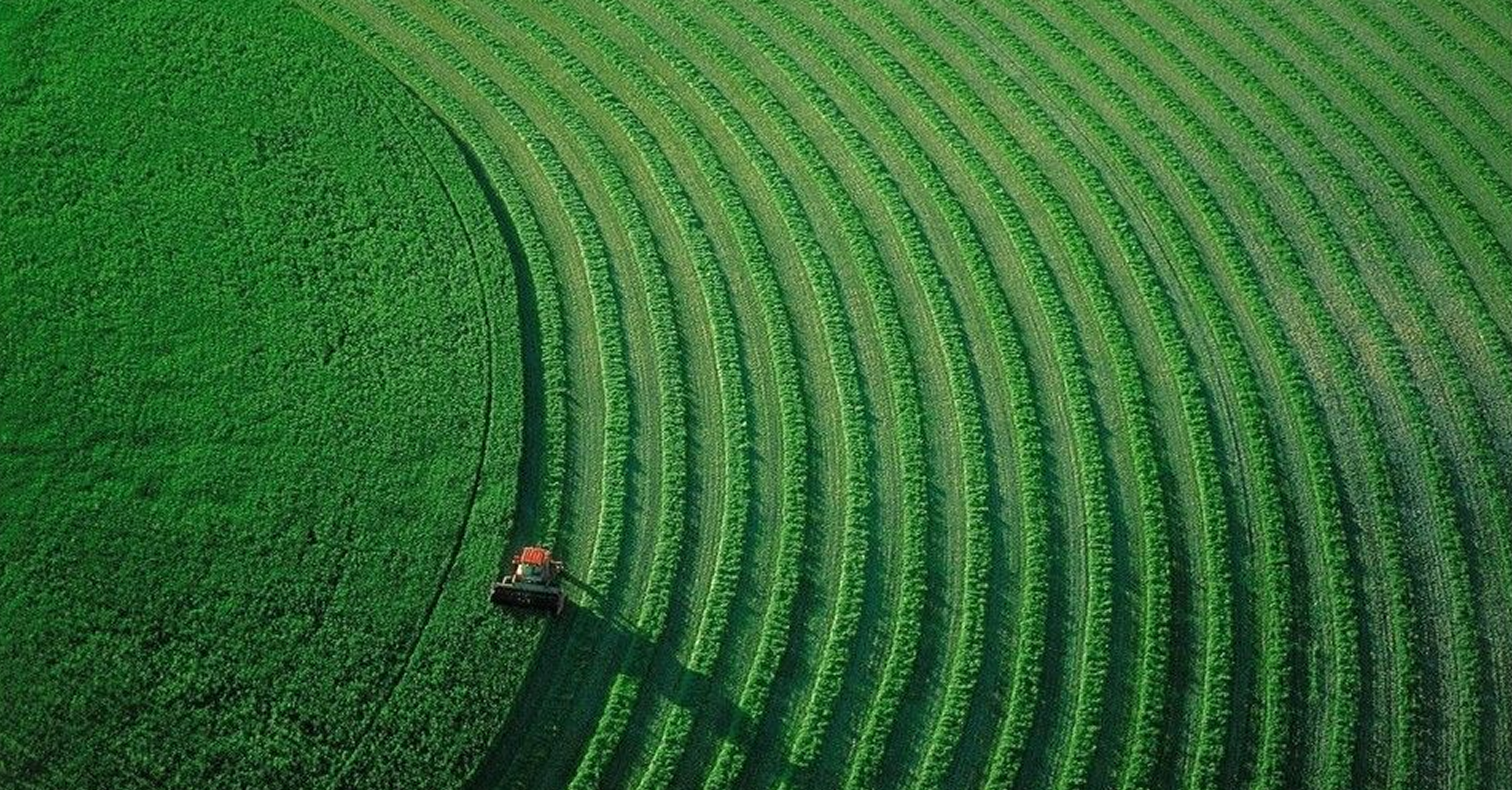 Aerial view of farm fields